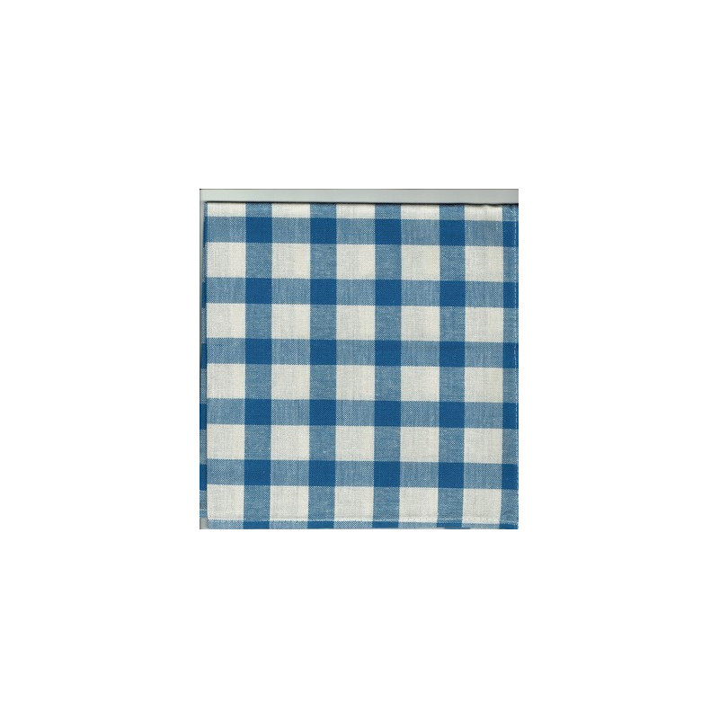 serviette vichy bleu grands carreaux