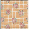 serviette carreaux fleuris orangé