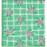 serviette carreaux fleuris vert